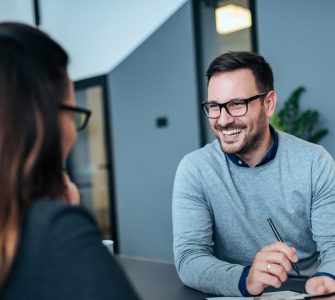 Hiring manager interviewing a candidate