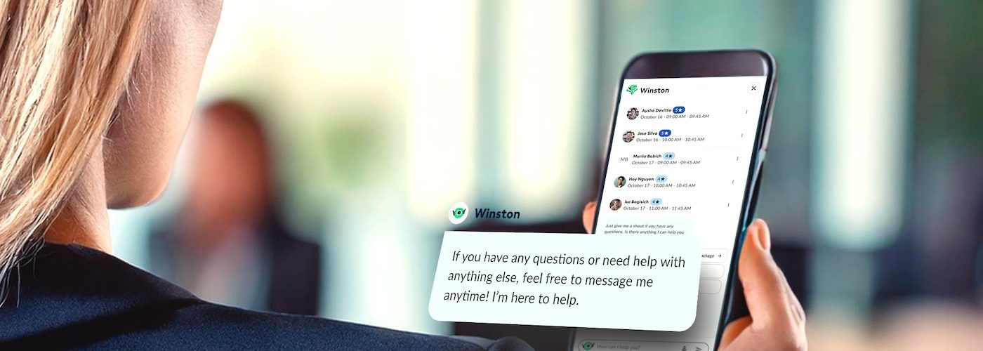 Person holding a smartphone with an AI recruitment chatbot